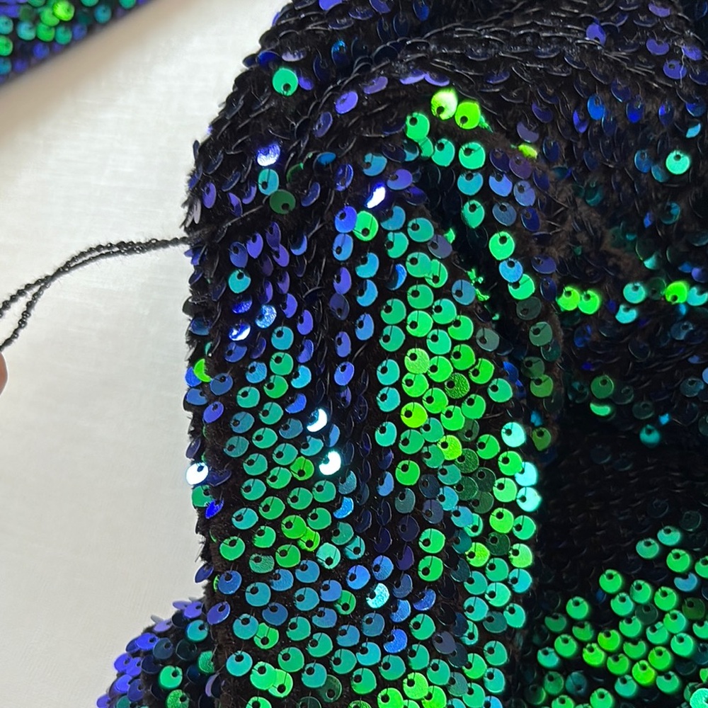 Sugarlips Sequin Dress with Blue and Green Sparkle - Picture 7 of 7